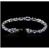 Image 3 : 14KT White Gold 12.50ctw Tanzanite and Diamond Bracelet