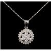 Image 1 : 14KT White Gold 1.25ctw Diamond Pendant With Chain