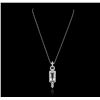 Image 1 : 14KT White Gold 11.80ct Aquamarine and Diamond Pendant With Chain
