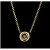 Image 1 : 14KT Yellow Gold 0.34ct Brown Diamond Necklace