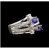 Image 2 : 0.87ctw Sapphire and Diamond Ring - 14KT White Gold