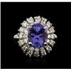 Image 1 : 14KT White Gold 4.02ct Tanzanite and Diamond Ring