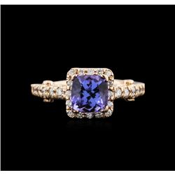 1.52ct Tanzanite and Diamond Ring - 14KT Rose Gold