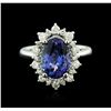Image 1 : 14KT White Gold 3.44ct Tanzanite and Diamond Ring