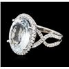 Image 2 : 14KT White Gold 9.47ct Aquamarine and Diamond Ring