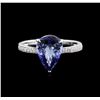 Image 1 : 18KT White Gold 3.52ct Tanzanite and Diamond Ring