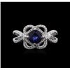 Image 1 : 18KT White Gold 1.01ct Sapphire and Diamond Ring