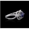 Image 2 : 18KT White Gold 1.01ct Sapphire and Diamond Ring