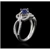 Image 3 : 18KT White Gold 1.01ct Sapphire and Diamond Ring
