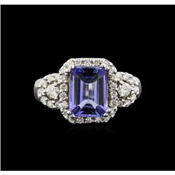1.98ct Tanzanite and Diamond Ring - 14KT White Gold