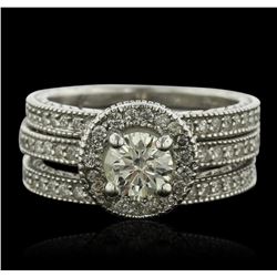 14KT White Gold 1.87ctw Diamond Ring Wedding Set