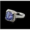 Image 2 : 14KT White Gold 4.25ct Tanzanite and Diamond Ring