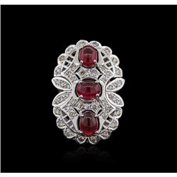 14KT White Gold 6.81ctw Ruby and Diamond Ring
