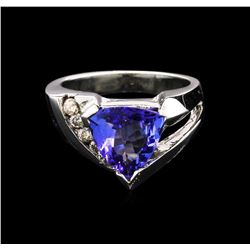 2.20ct Tanzanite and Diamond Ring - 14KT White Gold