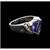 Image 2 : 2.20ct Tanzanite and Diamond Ring - 14KT White Gold