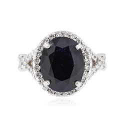14KT White Gold 5.62ct Sapphire and Diamond Ring
