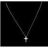 Image 1 : 10KT Yellow Gold 0.50ctw Diamond Cross Pendant With Chain