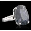Image 2 : 18KT White Gold 25.99ct Sapphire and Diamond Ring