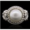 Image 1 : Sterling Silver Pearl and Cubic Zirconia Judith Ripka Ring