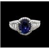 Image 1 : 14KT White Gold 3.68ct Tanzanite and Diamond Ring