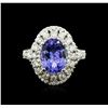 Image 1 : 14KT White Gold 3.47ct Tanzanite and Diamond Ring