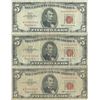 Image 1 : 1963 $5 Red Seal Bill Lot of 3
