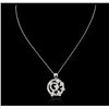 Image 1 : 14KT White Gold 1.76ctw Diamond Pendant With Chain