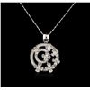 Image 2 : 14KT White Gold 1.76ctw Diamond Pendant With Chain