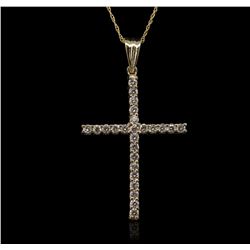 14KT Yellow Gold 1.00ctw Diamond Pendant With Chain