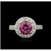 Image 1 : 18KT Two-Tone Gold GIA Certified 2.12ct Pink Sapphire and Diamond Ring