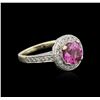 Image 2 : 18KT Two-Tone Gold GIA Certified 2.12ct Pink Sapphire and Diamond Ring