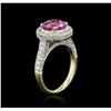 Image 3 : 18KT Two-Tone Gold GIA Certified 2.12ct Pink Sapphire and Diamond Ring