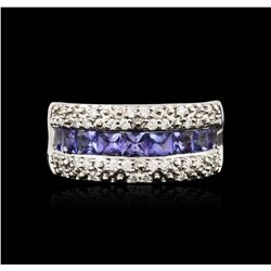 14KT White Gold 1.53ctw Tanzanite and Diamond Ring