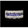 Image 1 : 14KT White Gold 1.53ctw Tanzanite and Diamond Ring