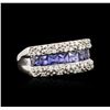 Image 2 : 14KT White Gold 1.53ctw Tanzanite and Diamond Ring