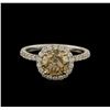 Image 1 : 2.01ctw Fancy Brown Diamond Ring - 14KT White and Yellow Gold