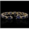 Image 2 : 14KT Yellow Gold 28.50ctw Sapphire and Diamond Bracelet