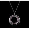 Image 1 : 14KT White Gold 1.00ctw Pink Sapphire Pendant With Chain