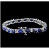 Image 2 : 14KT White Gold 17.15ctw Sapphire and Diamond Bracelet