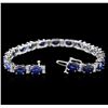 Image 3 : 14KT White Gold 17.15ctw Sapphire and Diamond Bracelet
