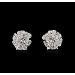 0.74ctw Diamond Earrings - 14KT White Gold