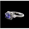 Image 2 : 14KT White Gold 1.11ct Tanzanite and Diamond Ring