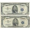 Image 1 : 1934 $5 Silver Certificate Currency Lot of 2