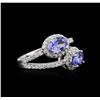 Image 2 : 14KT White Gold 1.37ctw Tanzanite and Diamond Ring