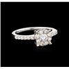 Image 2 : 14KT White Gold 0.58ctw Diamond Ring