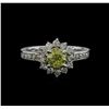Image 1 : 1.14ctw Yellow Diamond Ring - 14KT White Gold
