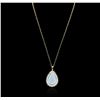 Image 2 : 14KT Yellow Gold 13.37ct Opal and Diamond Pendant With Chain