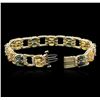 Image 3 : 14KT Yellow Gold 12.97ctw Sapphire and Diamond Bracelet