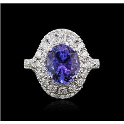 14KT White Gold 3.40ct Tanzanite and Diamond Ring