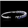 Image 3 : 14KT White Gold 11.45ctw Sapphire and Diamond Bracelet